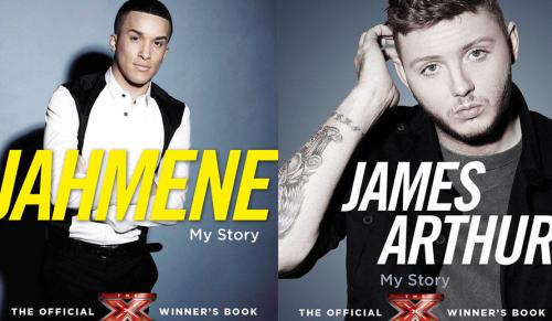 The X Factor finalists, Jahmene and James Arthur on the covers of  their official X Factor "My Story" books. Who won? Scroll down! 